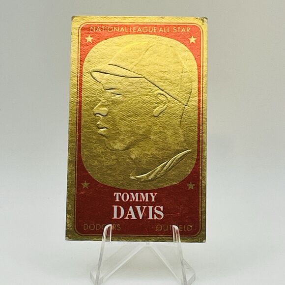 Tommy Davis #49 1965 Topps Baseball Embossed Los Angeles Dodgers Bent Corners - Picture 1 of 2